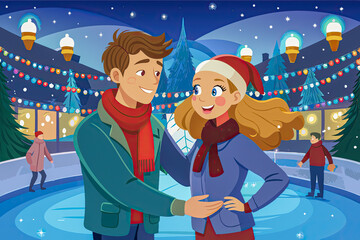 Fototapeta premium couple in winter