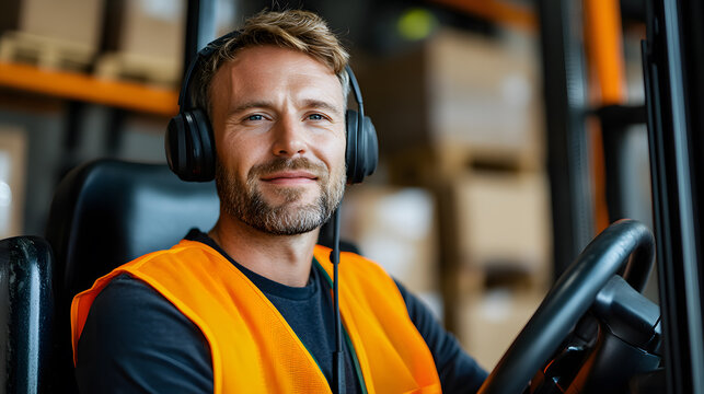 Warehouse Worker in Orange Safety Vest | Professional Logistics and Workplace Safety