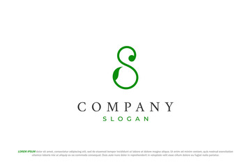 letter s leaf and nature logo