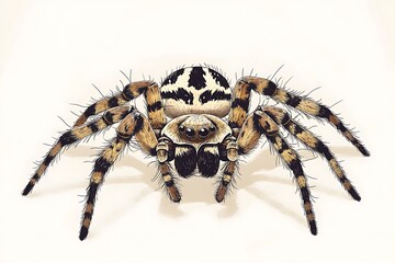 Obraz premium Detailed Illustration of a Huntsman Spider