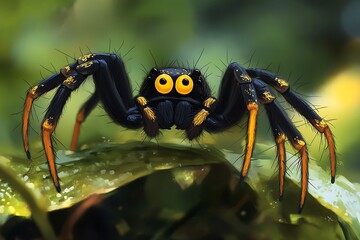 A Colorful Jumping Spider with Striking Eyes