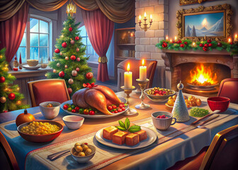 christmas dinner table