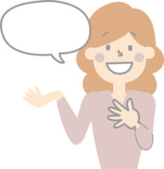 collection set of cute doodle hand draw facial expression speech bubble balloon with girl woman character, text box think speak talk banner, flat png transparent element design