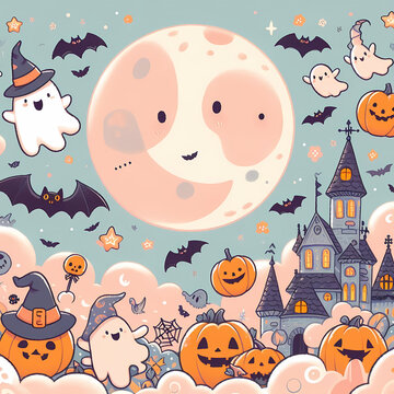 ハロウィン背景のかわいい