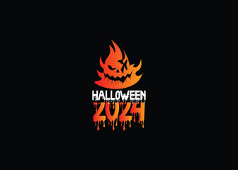 2024 Halloween vector, Halloween day design logo