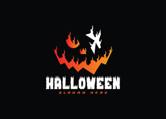 Halloween vector, Halloween day design logo