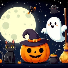 ハロウィン背景のかわいい