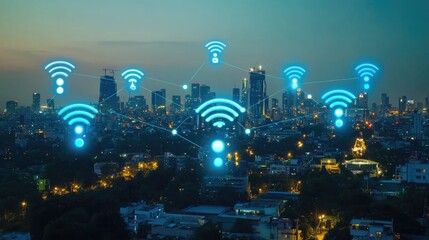 Obraz premium Telecom providers are central to IoT by providing the wireless connectivity needed for billions of devices