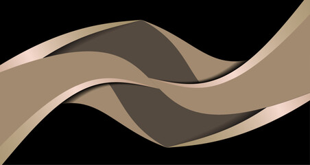 Fototapeta premium Flowing curves in muted earthy tones against a dark backdrop, creating a modern aesthetic