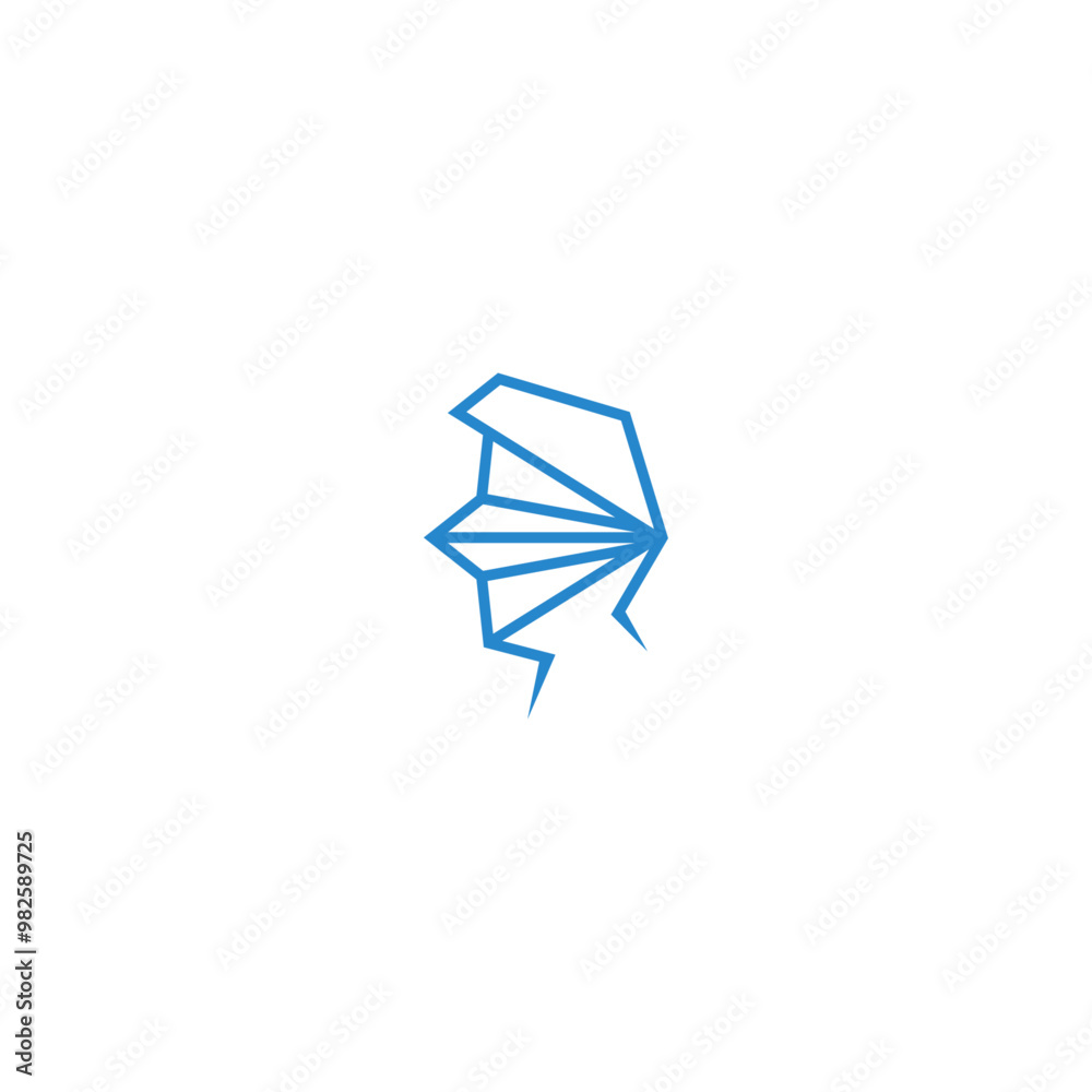 Sticker man head paper plane abstract logo design.