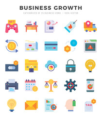 Set of Business Growth icons. Vector Illustration.