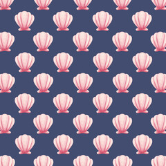 seamless background with clam