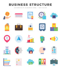 Simple Set of Business Structure Related Vector Flat Icons.