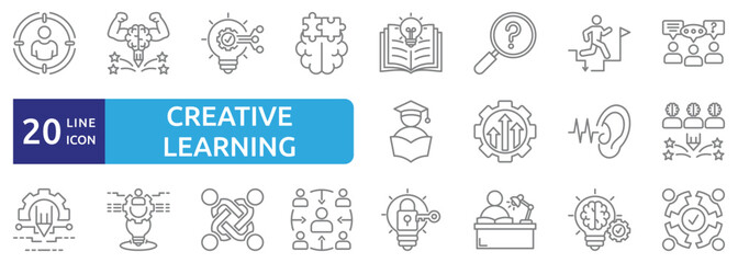 Creative learning icon set