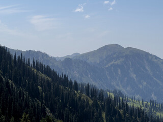 Obraz premium Meadows and mountains of Shogran, Khyber Pakhtunkhwa, Pakistan