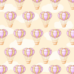 seamless background with pink balloon