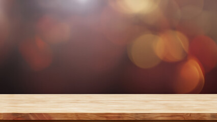 wooden podium and bokeh