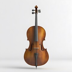 Obraz premium Detailed close-up of a cello, emphasizing its scroll and fingerboard craftsmanship image