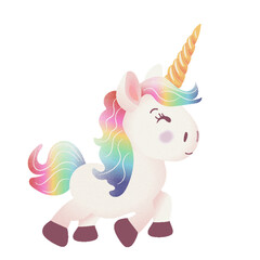 Vector illustration of unicorn isolated on white background.