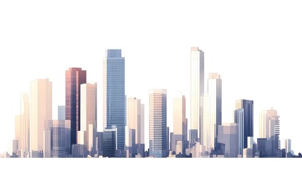 Stunning aerial view of a modern city skyline with skyscrapers and high-rise buildings in a vibrant