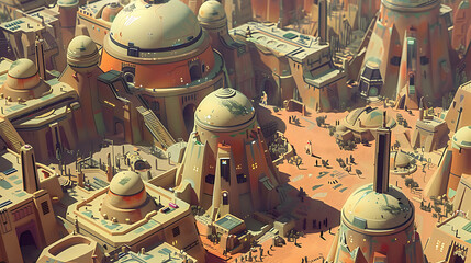 Naklejka premium steampunk city