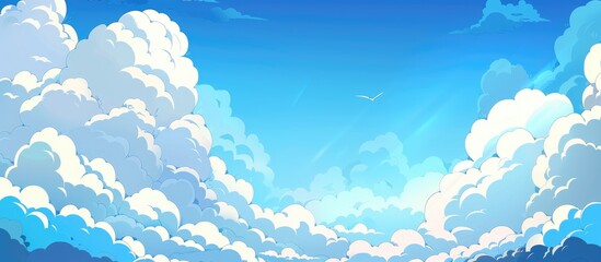 Blue Sky With White Cloud Beautiful Sky Background And Wallpaper Clear Day And Good Weather In The Morning