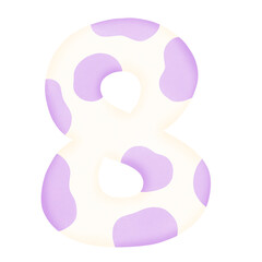 purple cow skin alphabet and number 