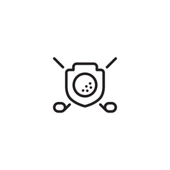 Icon vector graphic of flag golf shield. Golf guard icon. Editable icon.