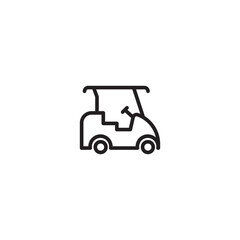 Fototapeta premium Golf cart concept line icon. Simple element illustration. Golf cart concept outline symbol design from golf set. Can be used for web and mobile. Editable icon.
