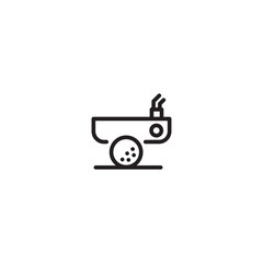 Golf Clubs Icon Set. Symbol of Professional Golf Equipment Crossed. Editable icon.