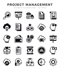 Project Management Lineal Filled icons collection. 25 icon set in a Lineal Filled design.