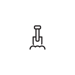 Shovel in dirt icon. Editable icon.