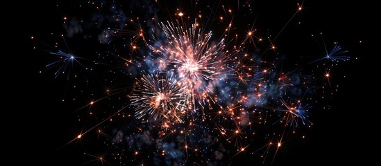 Fototapeta premium Fireworks In The Celebration The Beautiful Brightness Of The Fireworks