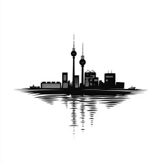 Berlin Silhouette, Illustration Isolated On White Background