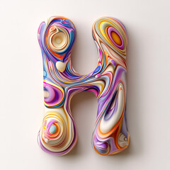 Color creative 3D letter H design
