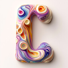 Color creative 3D letter L design

