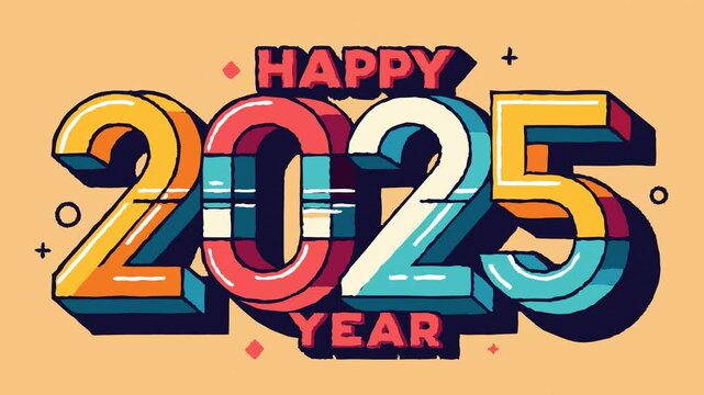 Happy New Year 2025 GIF Animation Video 