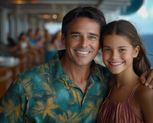Fototapeta premium Family On The Cruise Ship