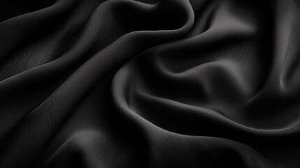 Fototapeta premium Close up texture of black fabric with natural creases