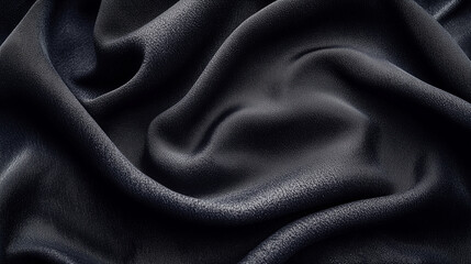 Fototapeta premium Close up texture of black fabric with natural creases