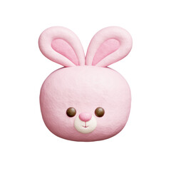 3D cute rabbit, Cartoon animal character, 3D rendering.