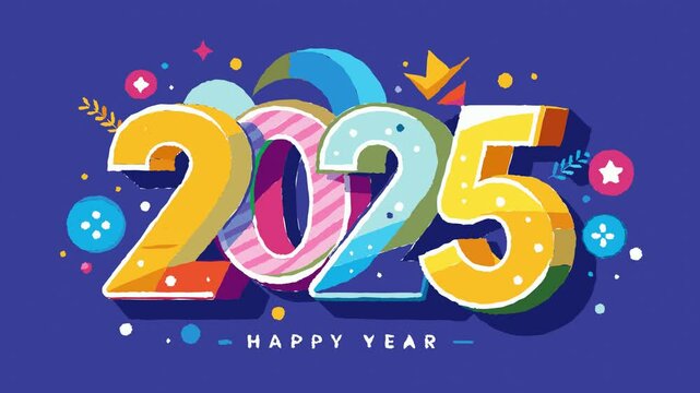Happy New Year 2025 GIF Animation Video 