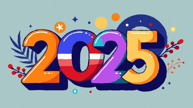 Happy New Year 2025 GIF Animation Video 