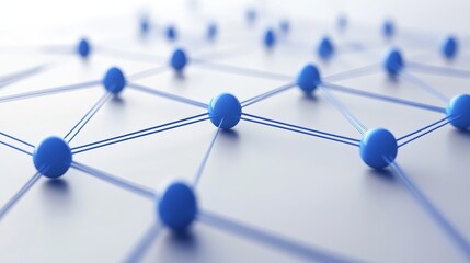 Abstract network connection with blue spheres and lines, representing digital communication and technology concepts.