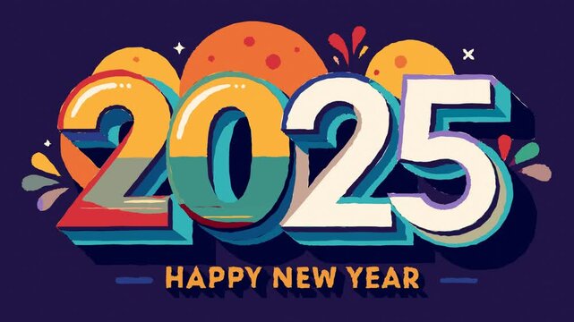 Happy New Year 2025 GIF Animation Video 