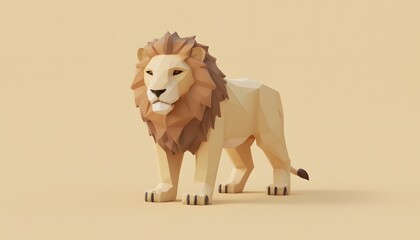 Cartoon lion illustration on roof, cute safari 