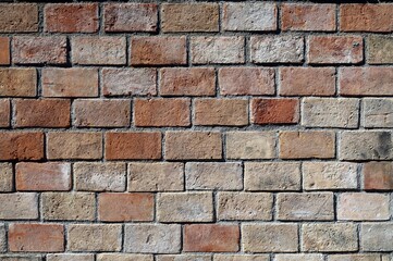 Rustic earthenware tile wall. Background and texture. Full frame.