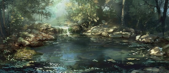 Water Spring In The Mountain