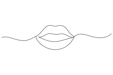 Obraz premium 7 Lips continuous one line drawing of isolated outline vector icon.eps