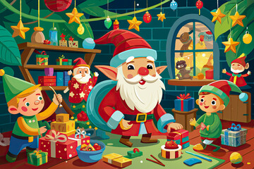 santa claus with gifts